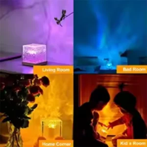 Projetor aurora - Luminária Projetor Aurora RGB Recarregável com Controle Remoto