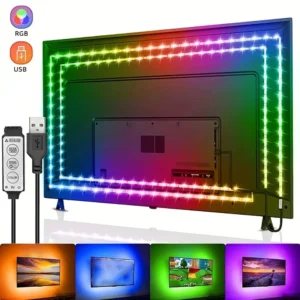 Fita LED - Fita LED USB 5V RGB para TV Controle 3 Teclas Decoração
