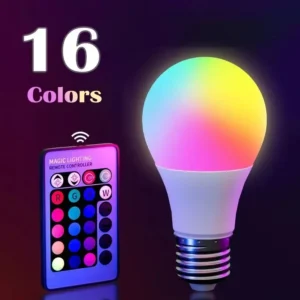 Lâmpada RGB - Lâmpada RGB 16 Cores E27 com Controle Remoto Dimerizável 15W