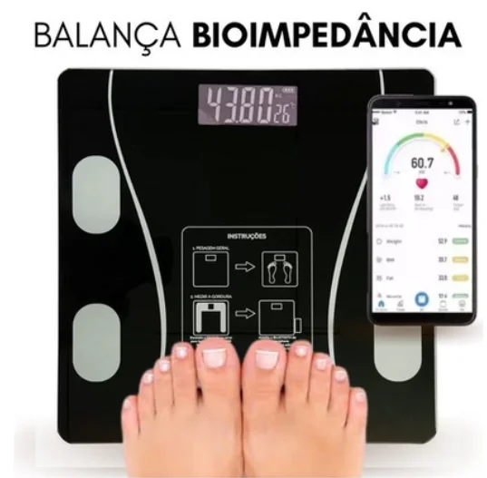 Balança Digital de Bioimpedância Bluetooth até 180 kg