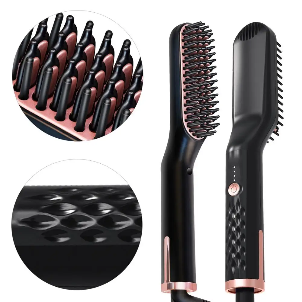 Escova chapinha - Escova Chapinha Alisadora Elétrica para Barba Cabelo e Bigode