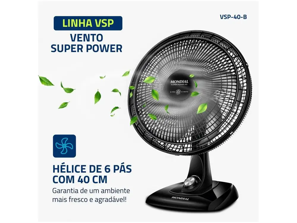 Ventilador Mondial Super Power 40cm 6 Pás - Imagem 5