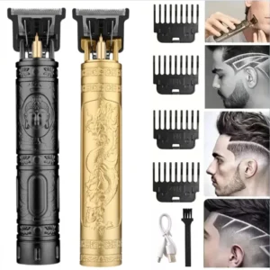 Máquina de corte profissional dourada para cabelos e barba