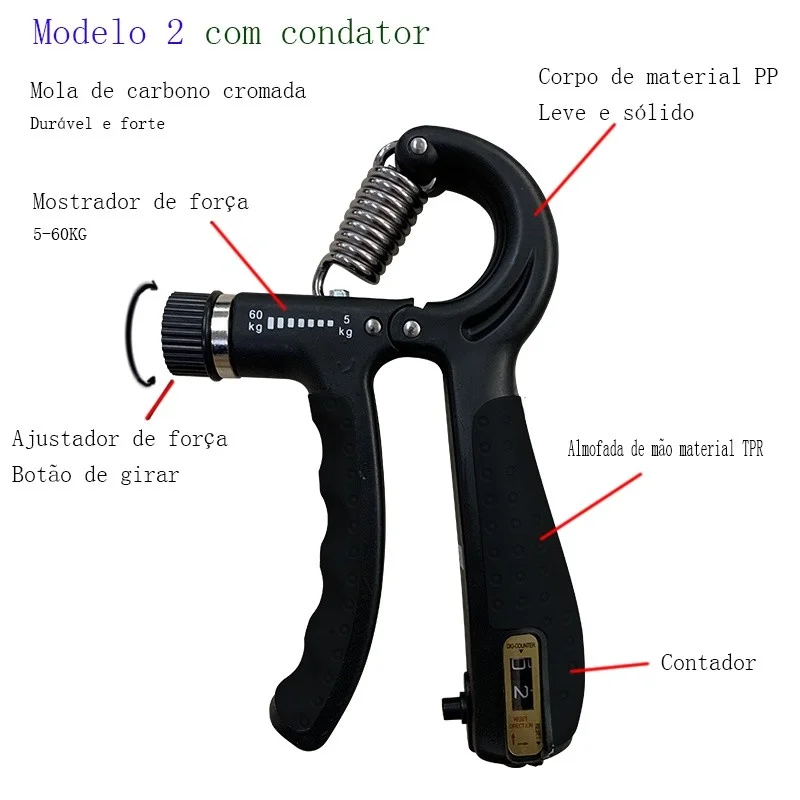 Aparelho de Força para Mão e Antebraço 5 Níveis de Resistência Ajustável - Imagem 5