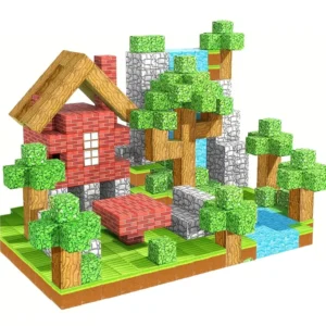 Blocos magnéticos de montar com design pixelado